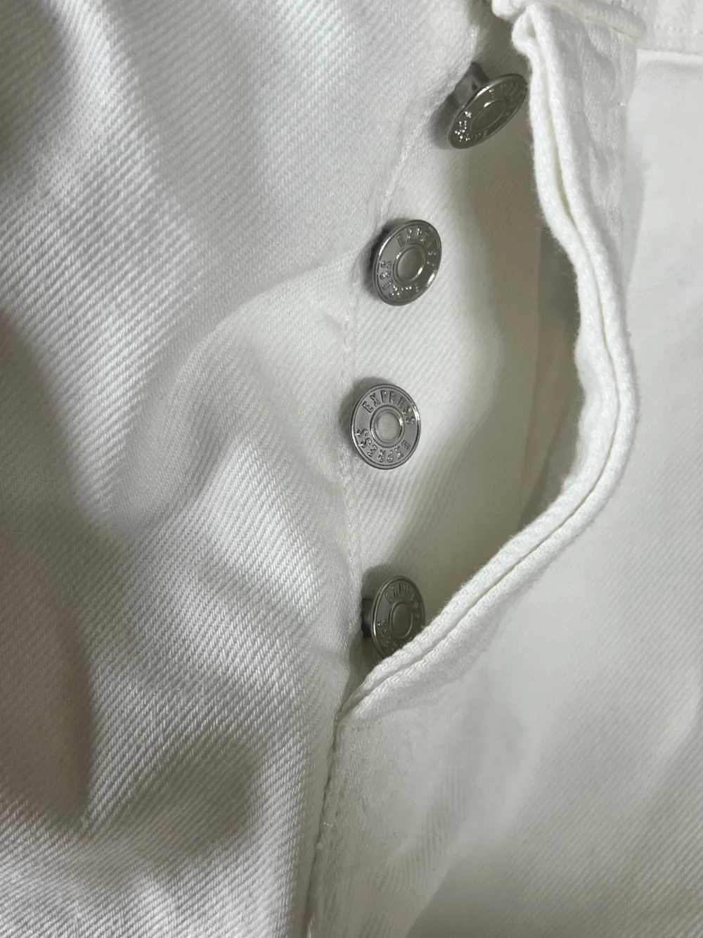 Express 14 White Denim High-Rise Shorts